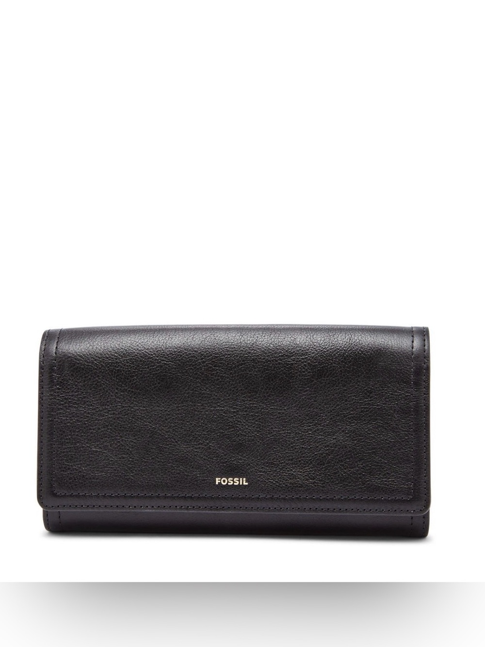 Fossil Logan Black Leather RFID Flap Clutch Wallet SL7833